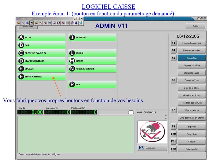 Caisse enregistreuse tactile